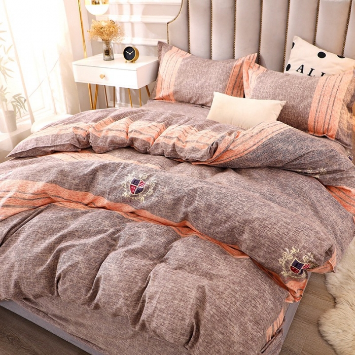 91家纺网 家纺一手货源 找家纺 晶缦 2023新款典雅系全棉活性磨毛多规格单品四件套-被套 路易时尚-灰