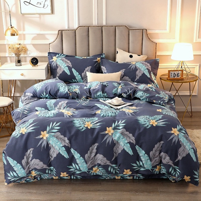 91家纺网 家纺一手货源 找家纺 晶缦 2023新款典雅系全棉活性磨毛多规格单品四件套-被套 热带罗林