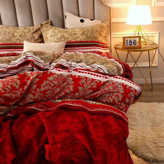 91家纺网 家纺一手货源 找家纺 晶缦 2023新款典雅系全棉活性磨毛多规格单品四件套-被套 唐之韵