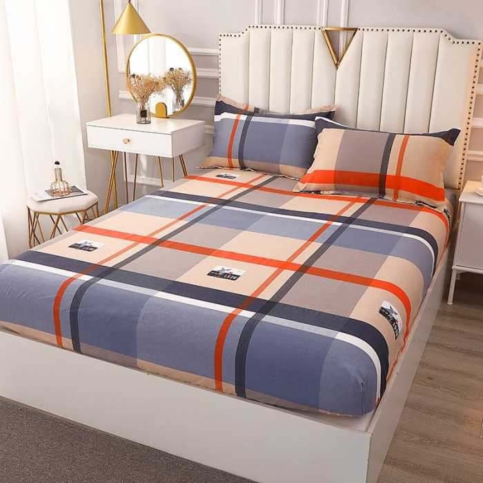 91家纺网 家纺一手货源 找家纺 晶缦家纺 2023新款典雅系全棉活性磨毛多规格单品床笠 铂金时代灰