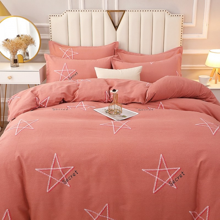 91家纺网 家纺一手货源 找家纺 晶缦 2023新款典雅系全棉活性磨毛多规格单品四件套-被套 未来之星粉