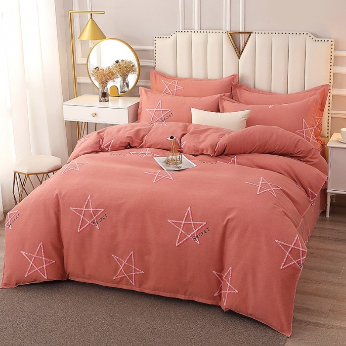 91家纺网 家纺一手货源 找家纺 晶缦 2023新款典雅系全棉活性磨毛多规格单品四件套-被套 未来之星粉