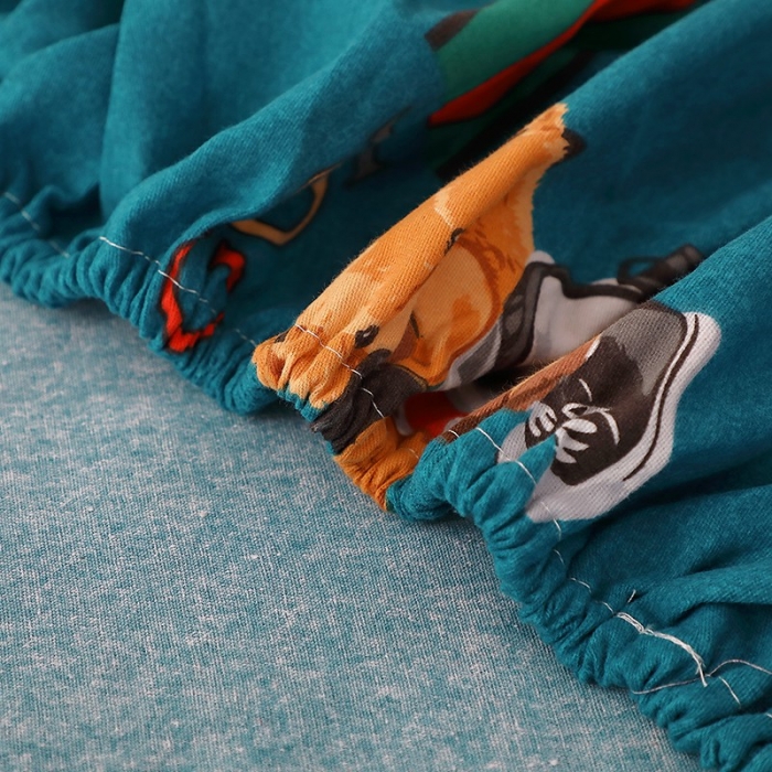 91家纺网 家纺一手货源 找家纺 晶缦家纺 2023新款典雅系全棉活性磨毛多规格单品床笠 潮玩小熊蓝