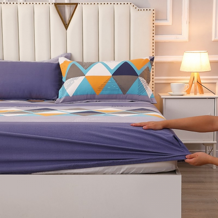 91家纺网 家纺一手货源 找家纺 晶缦家纺 2023新款典雅系全棉活性磨毛多规格单品床笠 创意空间灰