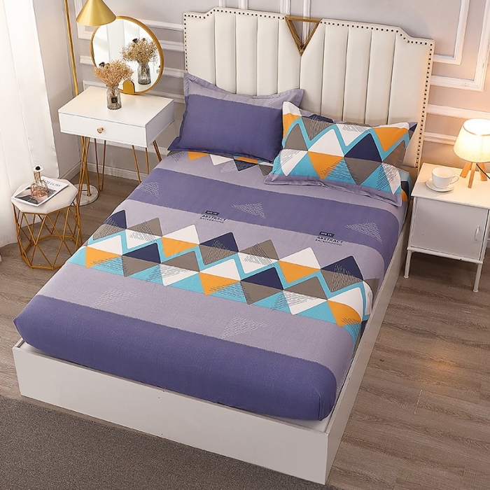 91家纺网 家纺一手货源 找家纺 晶缦家纺 2023新款典雅系全棉活性磨毛多规格单品床笠 创意空间灰