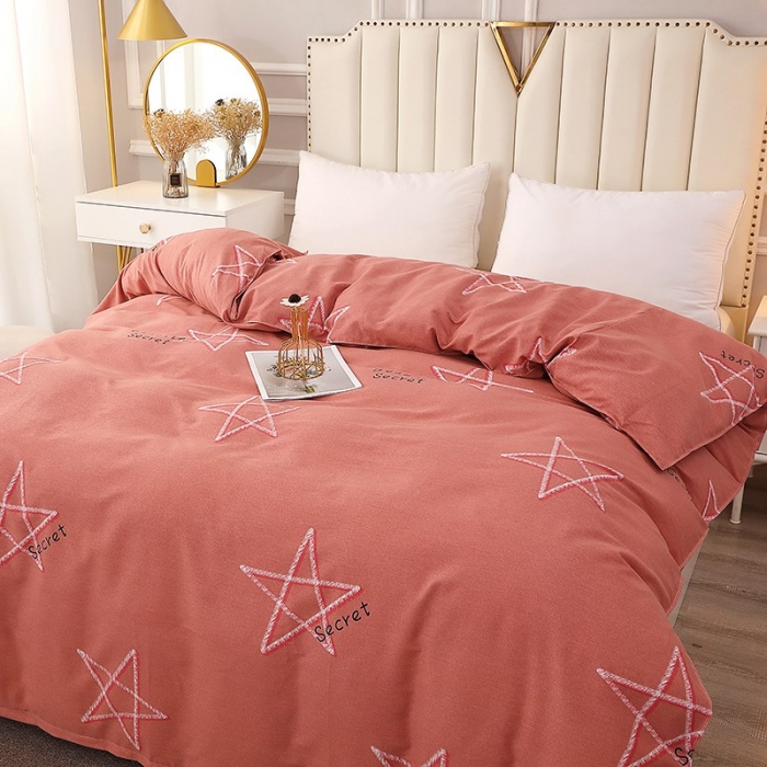 91家纺网 家纺一手货源 找家纺 晶缦 2023新款典雅系全棉活性磨毛多规格单品四件套-被套 未来之星粉