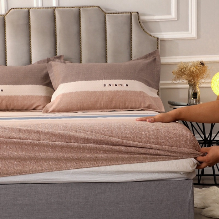 91家纺网 家纺一手货源 找家纺 晶缦家纺 2023新款典雅系全棉活性磨毛多规格单品床笠 眷恋