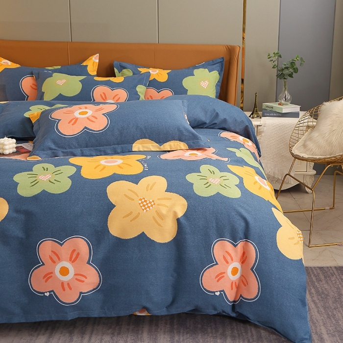 91家纺网 家纺一手货源 找家纺 晶缦 2023新款典雅系全棉活性磨毛多规格单品四件套-被套 炫彩佳人蓝