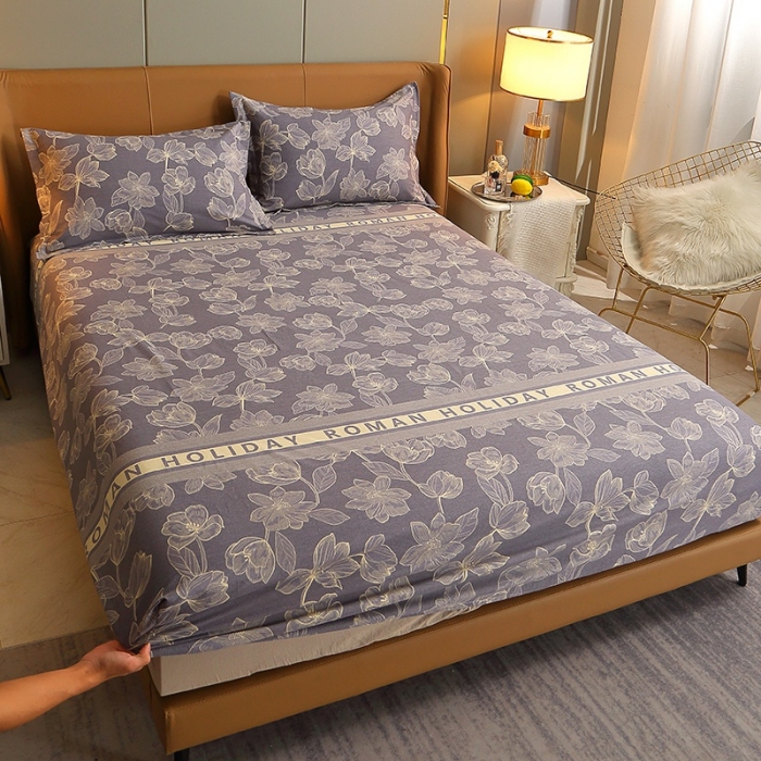 91家纺网 家纺一手货源 找家纺 晶缦家纺 2023新款典雅系全棉活性磨毛多规格单品床笠 林间晨曲