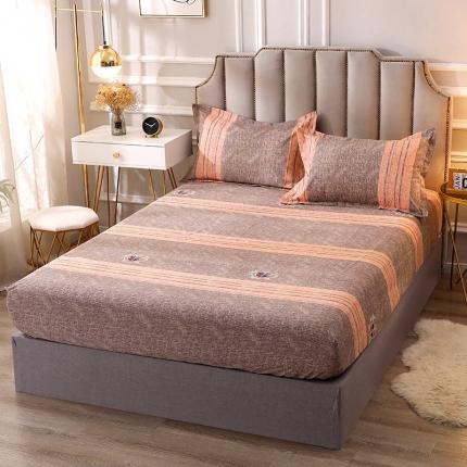 晶缦家纺 2023新款典雅系全棉活性磨毛多规格单品床笠 路易时尚-灰