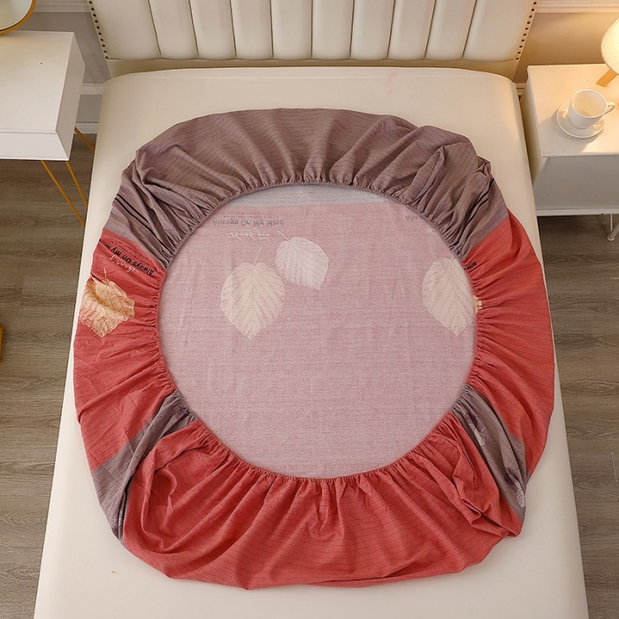 91家纺网 家纺一手货源 找家纺 晶缦家纺 2023新款典雅系全棉活性磨毛多规格单品床笠 漫步时光豆沙