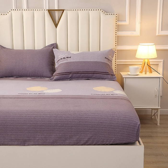 91家纺网 家纺一手货源 找家纺 晶缦家纺 2023新款典雅系全棉活性磨毛多规格单品床笠 漫步时光灰