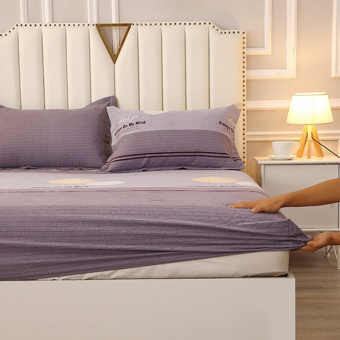 91家纺网 家纺一手货源 找家纺 晶缦家纺 2023新款典雅系全棉活性磨毛多规格单品床笠 漫步时光灰