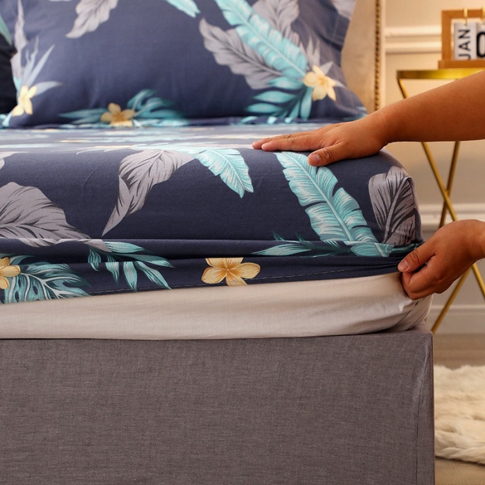 91家纺网 家纺一手货源 找家纺 晶缦家纺 2023新款典雅系全棉活性磨毛多规格单品床笠 热带罗林