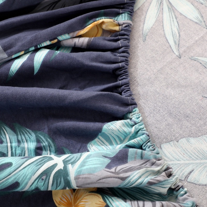 91家纺网 家纺一手货源 找家纺 晶缦家纺 2023新款典雅系全棉活性磨毛多规格单品床笠 热带罗林