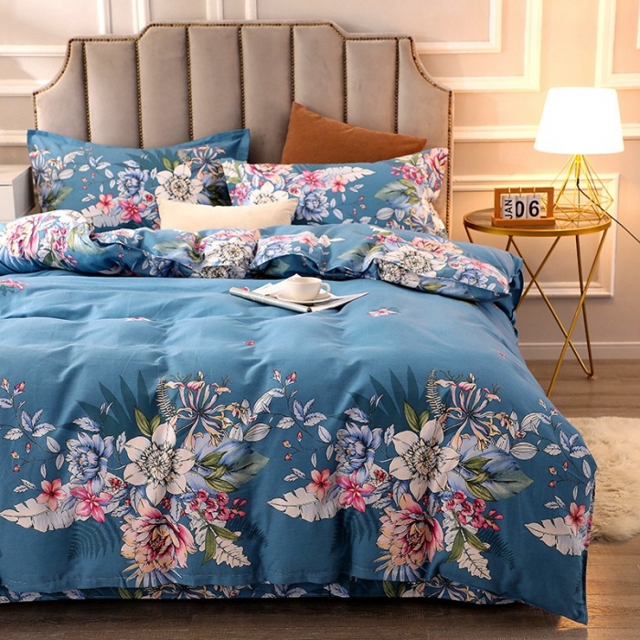 91家纺网 家纺一手货源 找家纺 晶缦 2023新款典雅系全棉活性磨毛多规格单品四件套-被套 夜来香