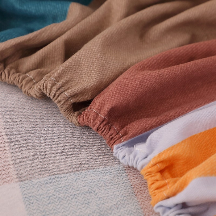 91家纺网 家纺一手货源 找家纺 晶缦家纺 2023新款典雅系全棉活性磨毛多规格单品床笠 苏格风情桔