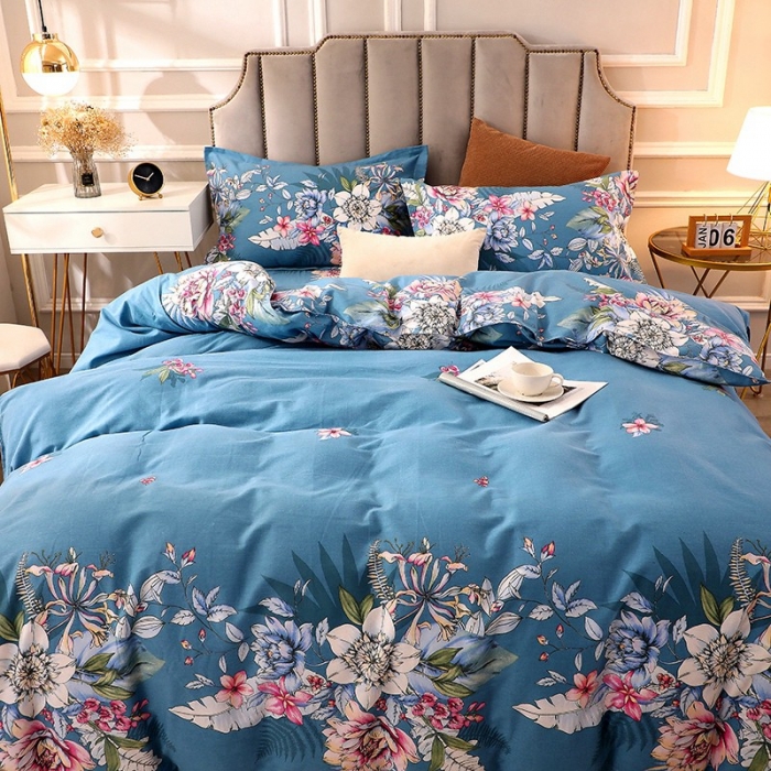 91家纺网 家纺一手货源 找家纺 晶缦 2023新款典雅系全棉活性磨毛多规格单品四件套-被套 夜来香