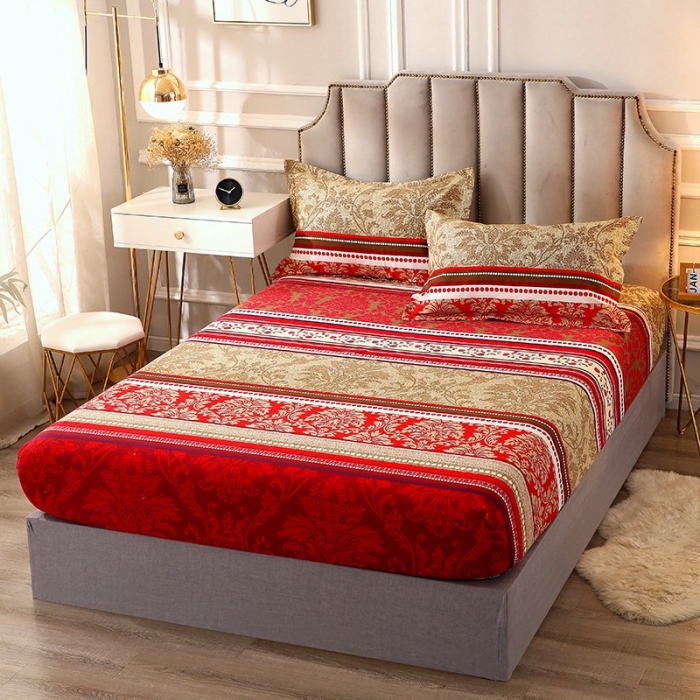 91家纺网 家纺一手货源 找家纺 晶缦家纺 2023新款典雅系全棉活性磨毛多规格单品床笠 唐之韵