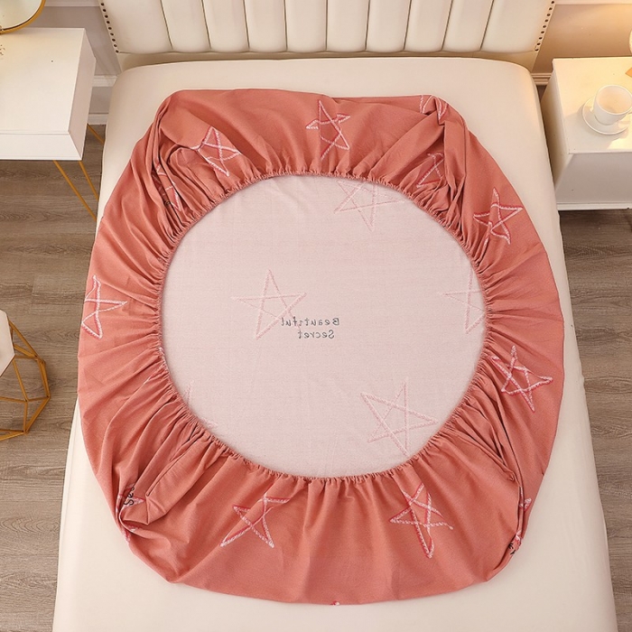 91家纺网 家纺一手货源 找家纺 晶缦家纺 2023新款典雅系全棉活性磨毛多规格单品床笠 未来之星粉