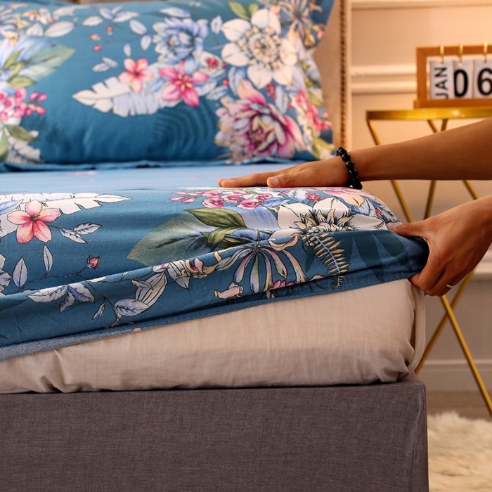 91家纺网 家纺一手货源 找家纺 晶缦家纺 2023新款典雅系全棉活性磨毛多规格单品床笠 夜来香