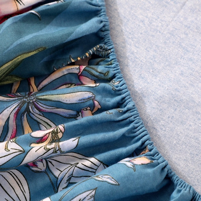 91家纺网 家纺一手货源 找家纺 晶缦家纺 2023新款典雅系全棉活性磨毛多规格单品床笠 夜来香