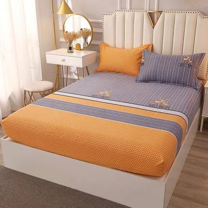 晶缦家纺 2023新款典雅系全棉活性磨毛多规格单品床笠 一鹿相伴