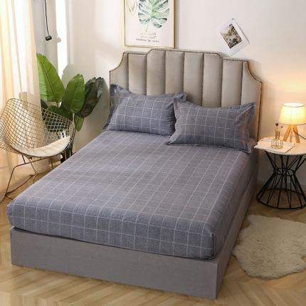 晶缦家纺 2023新款典雅系全棉活性磨毛多规格单品床笠 艺术格林