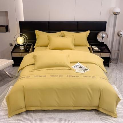 靓生活 2023新款磨毛双斜四件套明黄