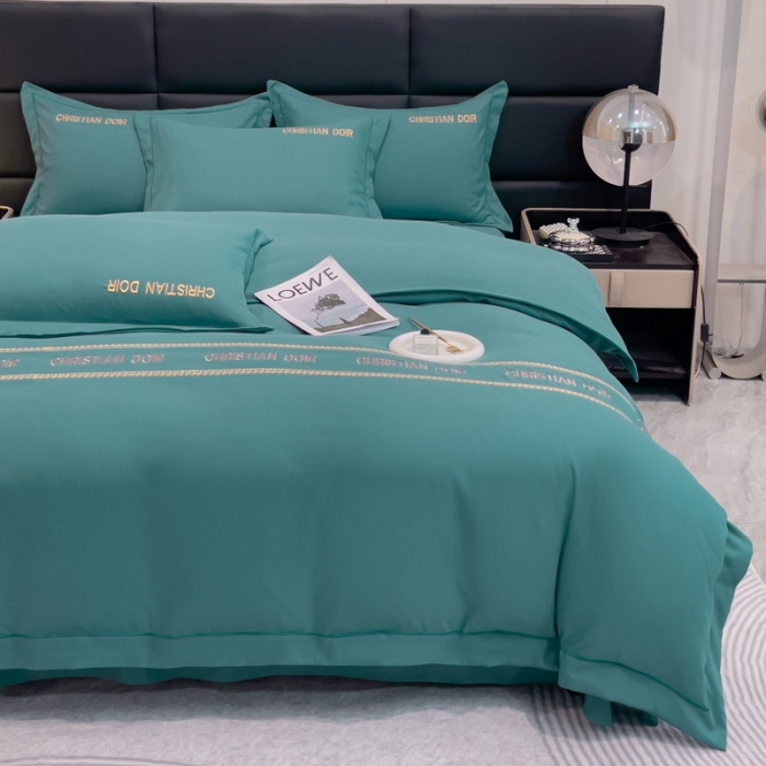 91家纺网 家纺一手货源 找家纺 靓生活 2023新款磨毛双斜四件套珊瑚绿