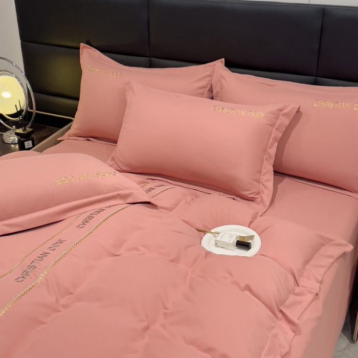 91家纺网 家纺一手货源 找家纺 靓生活 2023新款磨毛双斜四件套玉色