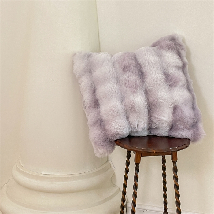 91家纺网 家纺一手货源 找家纺 蓝米卡夫 2024秋冬A类1400g云纹兔毛皮草毯 TSKN云纹-洛神紫