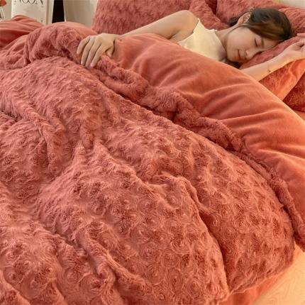 91家纺网 家纺一手货源 找家纺 （总）蓝米卡夫 2024秋冬A类獭兔毛400克加厚法式玫瑰绒