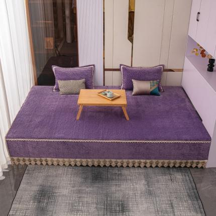 91家纺网 家纺一手货源 找家纺 （总）手艺人 2025新款牛奶绒炕盖榻榻米炕垫素色水溶边K305-K313