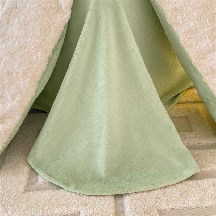 91家纺网 家纺一手货源 找家纺 蓝米卡夫 2024秋冬A类獭兔毛400克加厚法式玫瑰绒 法式-白玫瑰