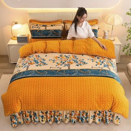 91家纺网 家纺一手货源 找家纺 （总）金柚子 2024新款加厚牛奶绒四件套