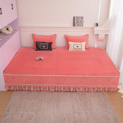 91家纺网 家纺一手货源 找家纺 总 手艺人 2025新款牛奶绒炕盖榻榻米炕垫素色蕾丝边K315-K323