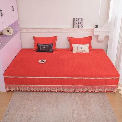 91家纺网 家纺一手货源 找家纺 总 手艺人 2025新款牛奶绒炕盖榻榻米炕垫素色蕾丝边K315-K323