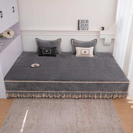 91家纺网 家纺一手货源 找家纺 总 手艺人 2025新款牛奶绒炕盖榻榻米炕垫素色蕾丝边K315-K323