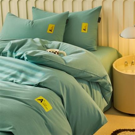 91家纺网 家纺一手货源 找家纺 蓝米卡夫 2024秋冬全棉加厚磨毛A+四件套系列 A+叶青绿