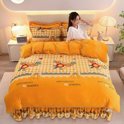 91家纺网 家纺一手货源 找家纺 （总）金柚子 2024新款加厚牛奶绒四件套