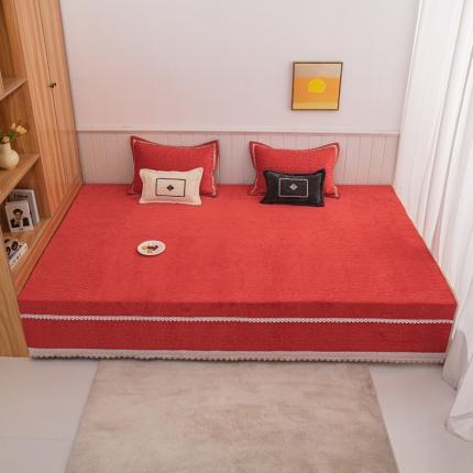 91家纺网 家纺一手货源 找家纺 （总）手艺人 2025新款牛奶绒炕盖榻榻米炕垫素色毛球边K325-K335