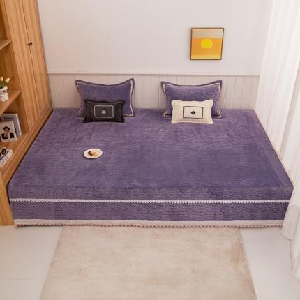 91家纺网 家纺一手货源 找家纺 （总）手艺人 2025新款牛奶绒炕盖榻榻米炕垫素色毛球边K325-K335