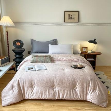 91家纺网 家纺一手货源 找家纺 （总）紫乐 A类纯棉全棉天雪棉印花大豆纤维被春秋被加厚冬被纯棉被子被芯