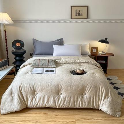 91家纺网 家纺一手货源 找家纺 （总）紫乐 A类纯棉全棉天雪棉印花大豆纤维被春秋被加厚冬被纯棉被子被芯