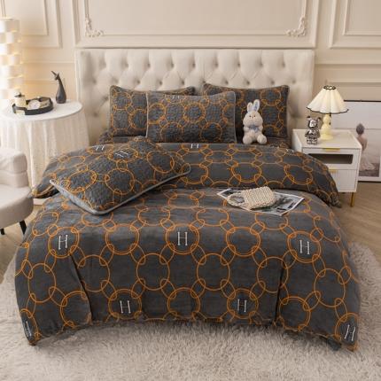 91家纺网 家纺一手货源 找家纺 （总）梓依家纺 2023新款牛奶绒床盖款四件套三件套