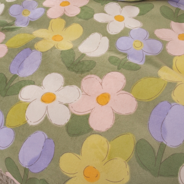 91家纺网 家纺一手货源 找家纺 梓依家纺 2023新款牛奶绒床盖款四件套 繁花入梦