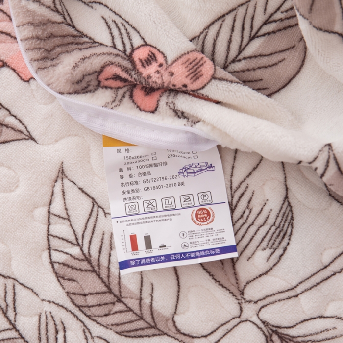 91家纺网 家纺一手货源 找家纺 梓依家纺 2023新款牛奶绒床盖款四件套 花开烂漫