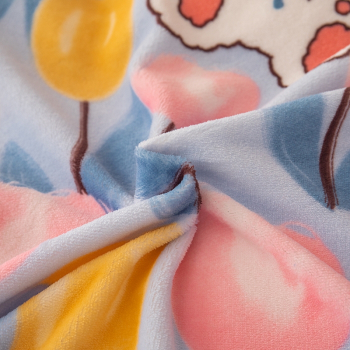 91家纺网 家纺一手货源 找家纺 梓依家纺 2023新款牛奶绒床盖款四件套 花小兔