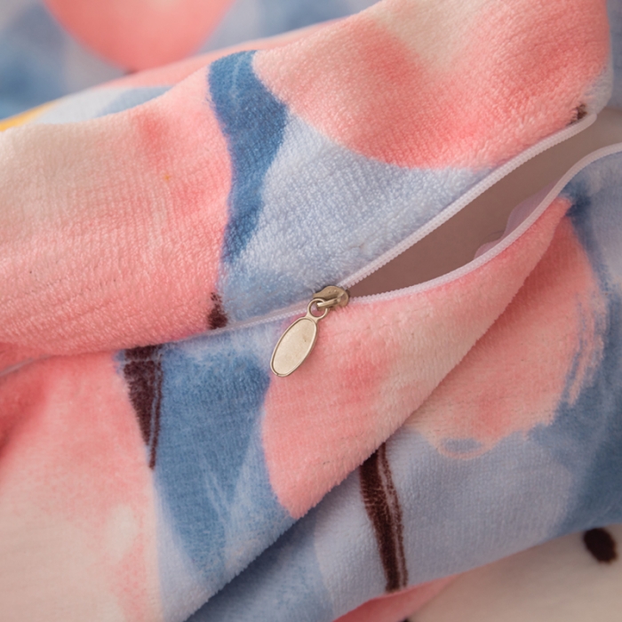 91家纺网 家纺一手货源 找家纺 梓依家纺 2023新款牛奶绒床盖款四件套 花小兔